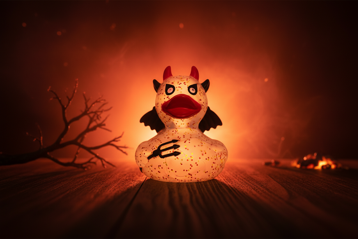 Pato diablo con purpurina