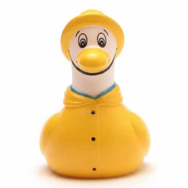 Gabbiano con impermeabile giallo