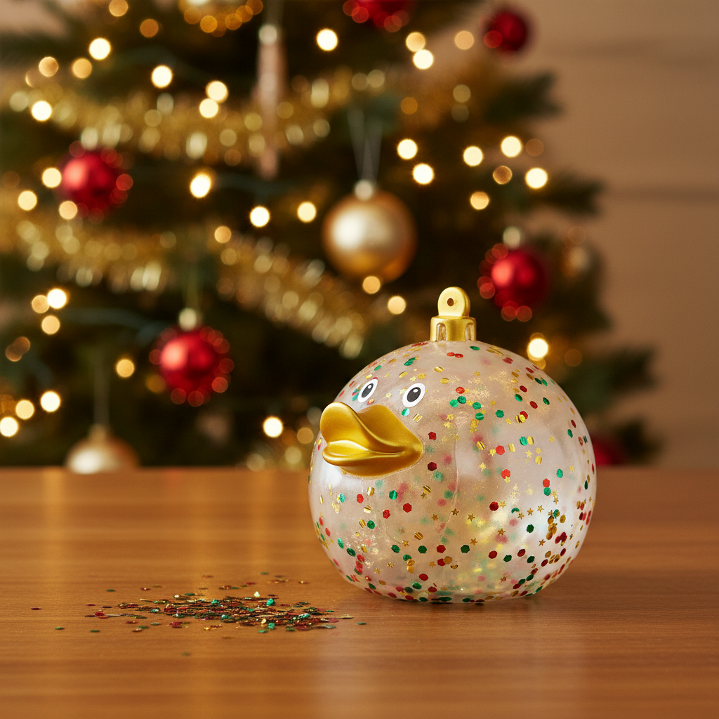 Canard Boule de Noël Pailleté