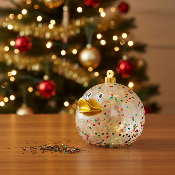 Canard Boule de Noël Pailleté