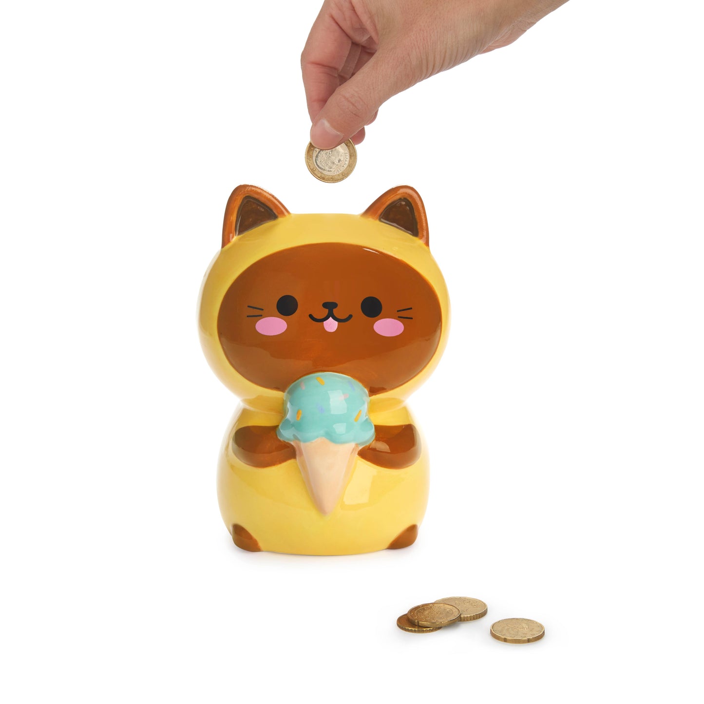 Minty Kawaii Cat Money Box