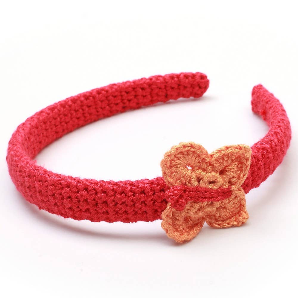 Serre-tête avec papillon - Rouge