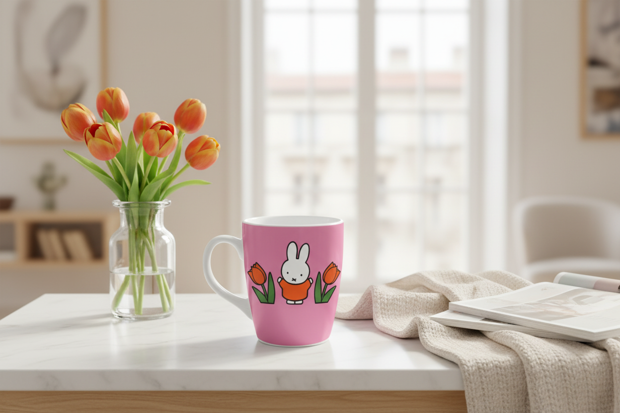 Mug Lapin Miffy Tulipes Rose