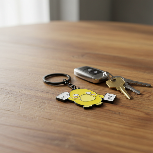Porte-clés Canard Jaune « Let me go! »