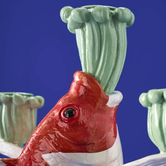 Lámpara de araña con forma de carpa koi