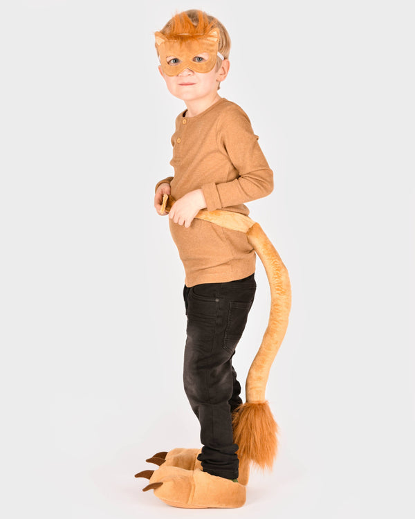 Chaussons lion tailles EU 30-34 avec masque et queue