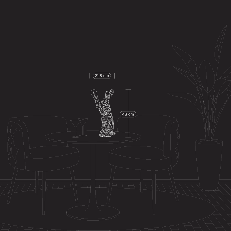 Lámpara de mesa Meister Rabbit, plateada