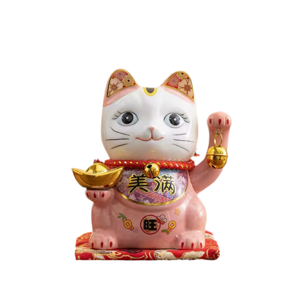tirelire chat chanceux rose lcc
