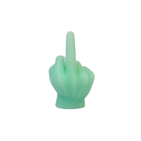 Bougie - Doigt d'honneur - Cire - Menthe - 310 grammes - 10x9x17 cm