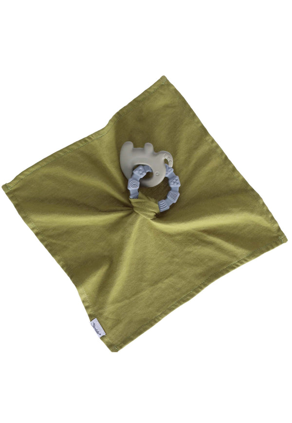 Doudou avec anneau de dentition Éléphant Eddy Vert M
