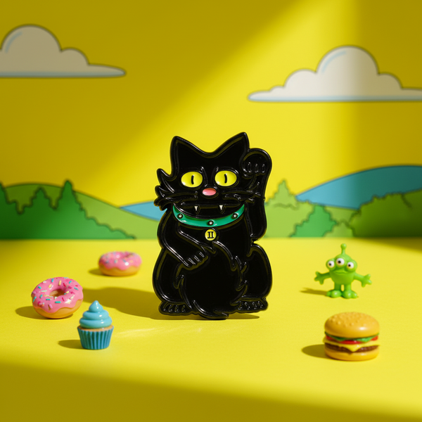 Spilla gatto fortunato nero