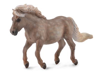 Collecta Chevaux (M): SHETLAND PONY ARGENT GRISON 9,5x2x6cm
