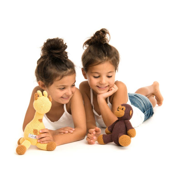 Peluche all'uncinetto - Scimmia marrone scuro