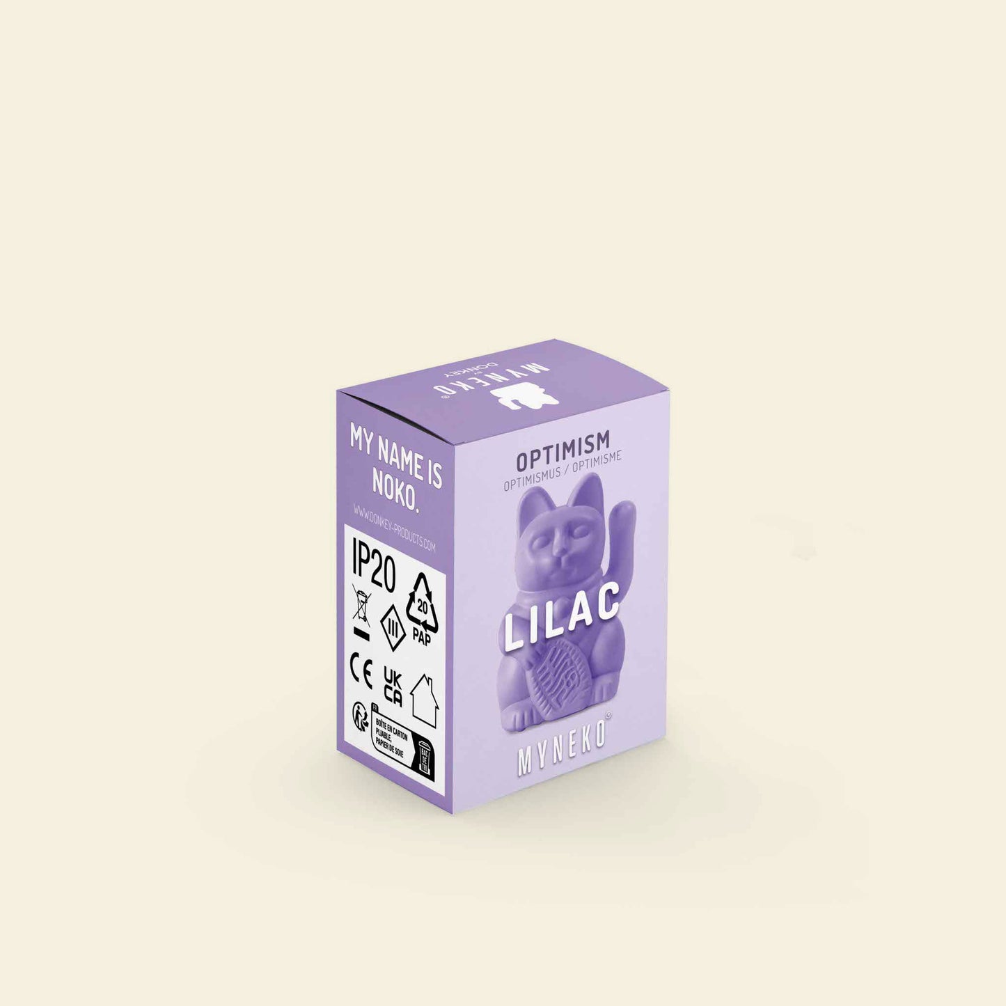Mini Chat Chanceux Solaire Lilas “Noko”