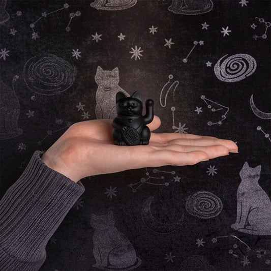 Mini Chat Chanceux Solaire Noir “Sumi”