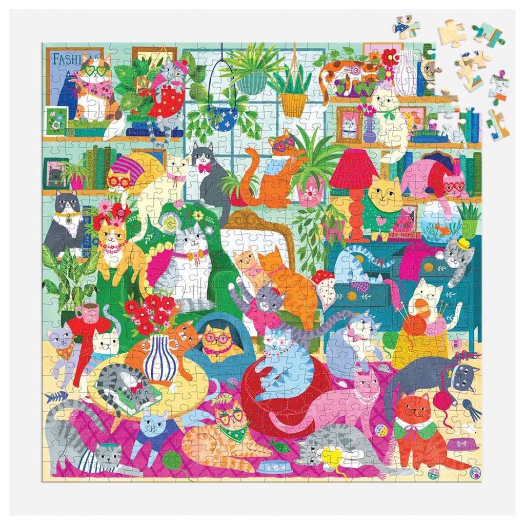 Rompecabezas Tarde de Sábado de Gatos 500 peniques