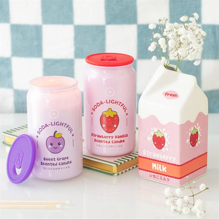 Vase Brique de lait à la fraise