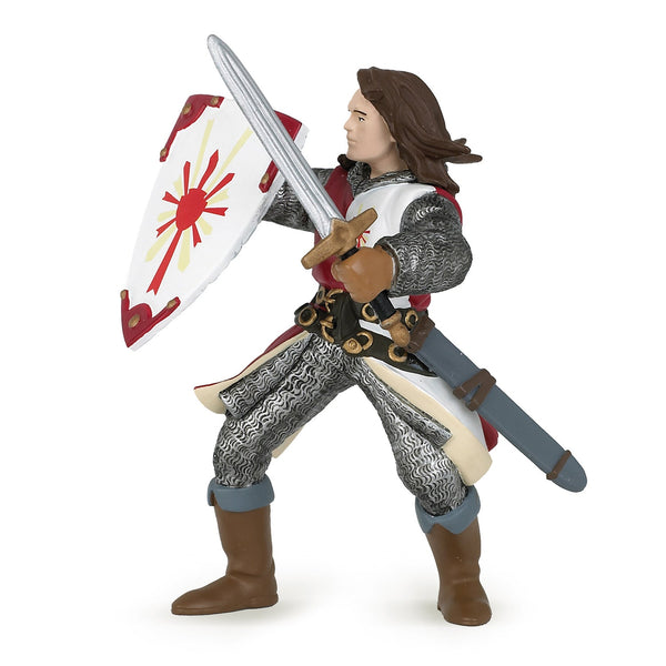 Figurine Lancelot rouge Papo - personnage médiéval