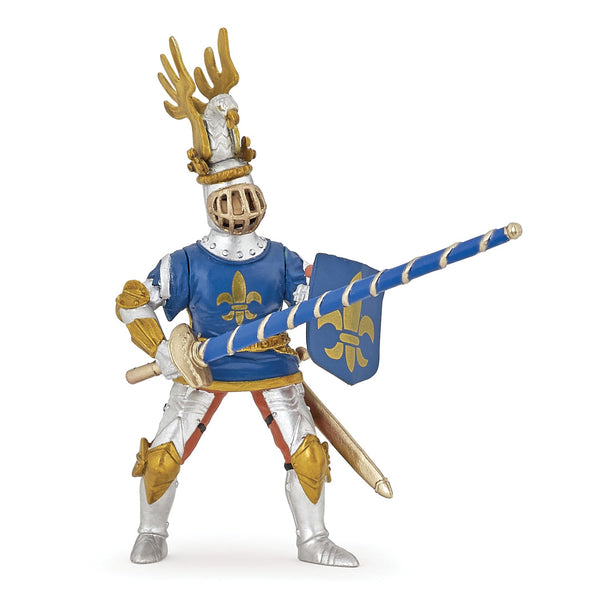 Figurine Chevalier bleu fleur de lys Papo - personnage médiéval