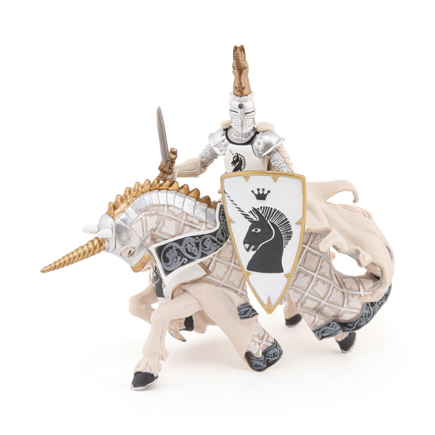Unicorn crest weapons master figurine
