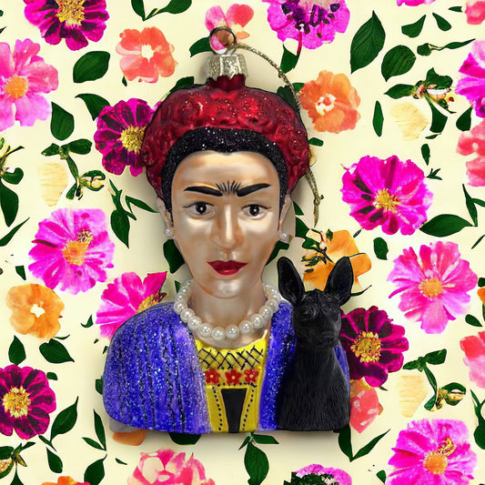 Adorno navideño de Frida e Itzcuintli