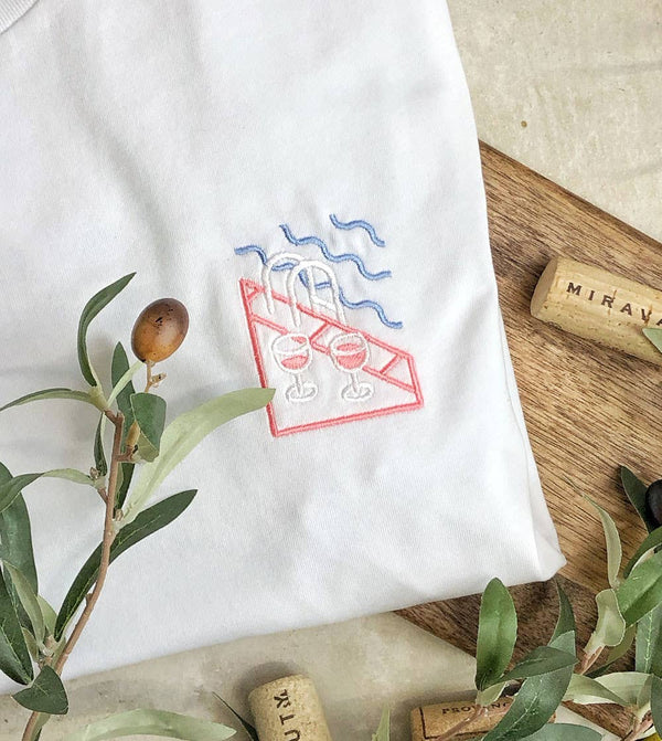 T-shirt Brodé - Rosé Piscine - t-shirt brodé Juste un T-shirt