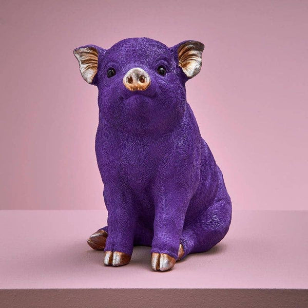 Hucha, poliresina morada, 24 x 12 x 22,5 cm