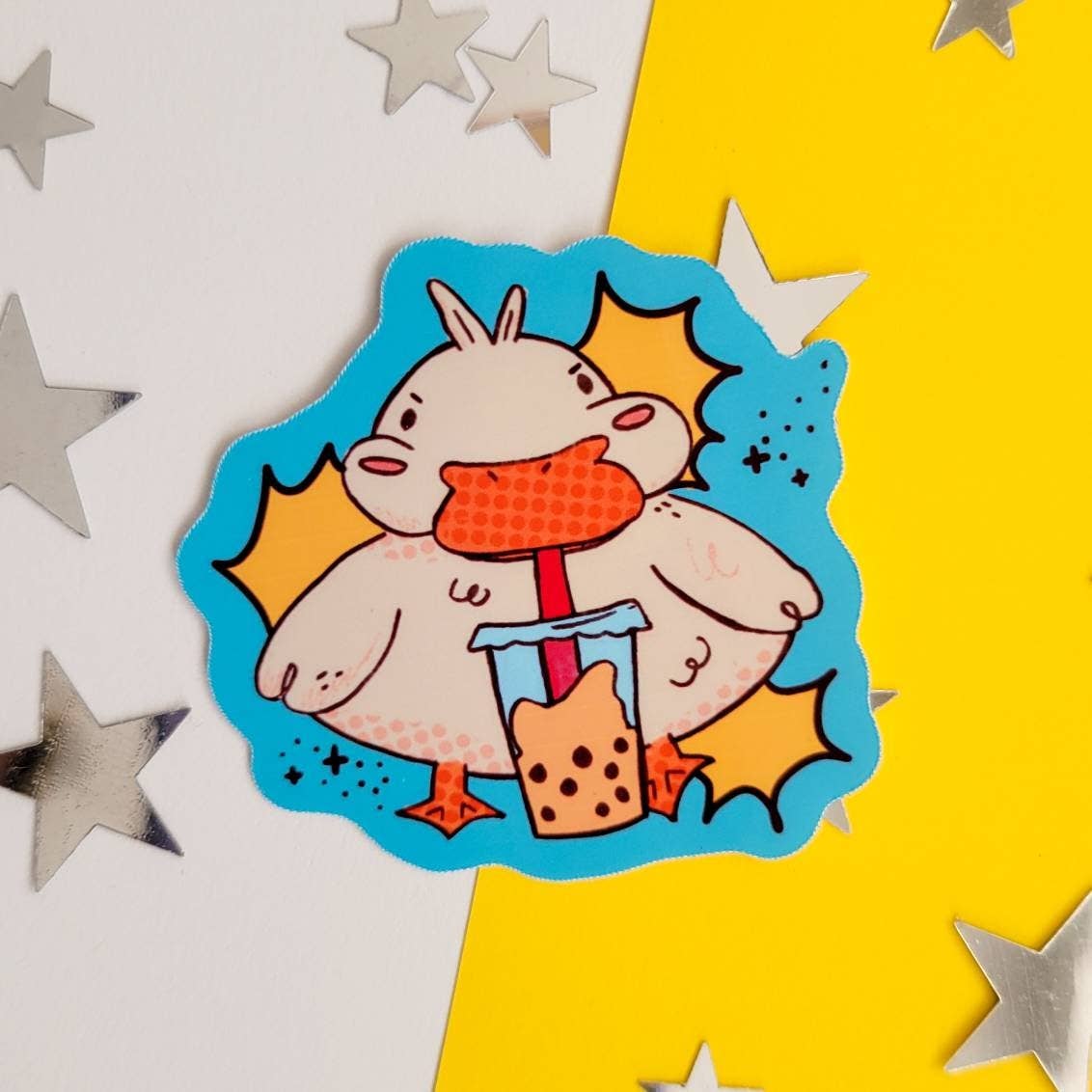 Pegatina del pato Boba