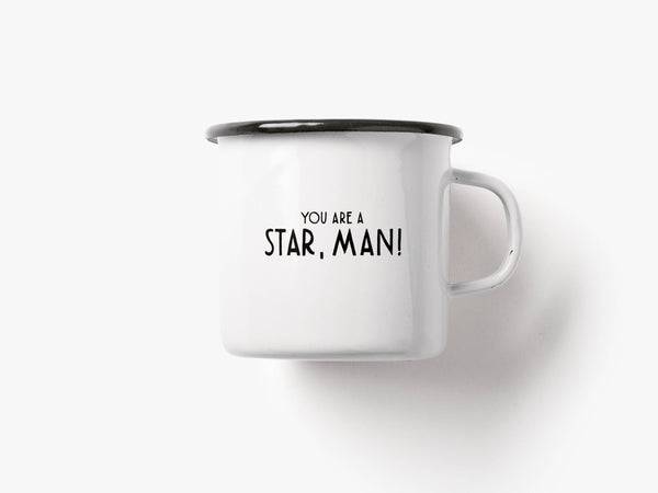 Tazza smaltata "Sei una stella, amico!"