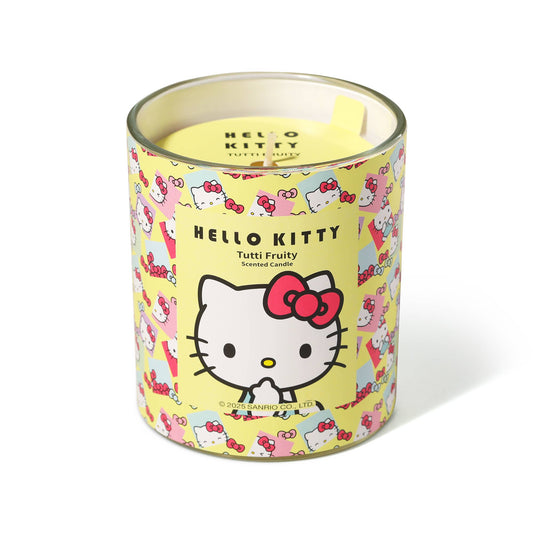 Bougie Jaune Imprimé Original Hello Kitty, Parfum Tutti Frutti