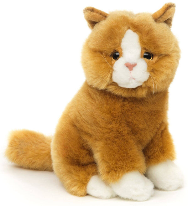 Peluche chat brun doré assis Uni Toys