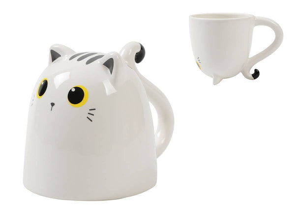 3D White Cat Mug