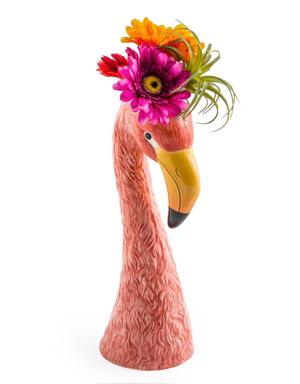 Grand Vase Tête de Flamant Rose