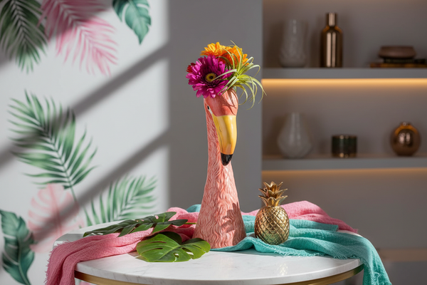 Grand Vase Tête de Flamant Rose