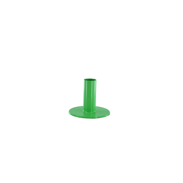 Candelabro básico de metal verde de 8x8x6,5 cm.