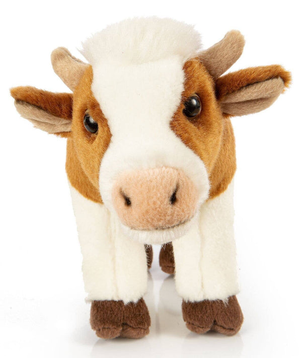 Peluche Vache blanche/brune, debout Uni Toys