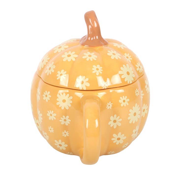 Mug avec couvercle Citrouille motif floral