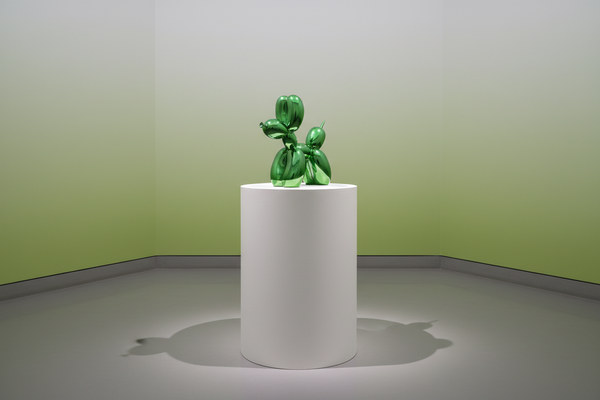 Grande figurine decorative Chien Ballon vert électrique