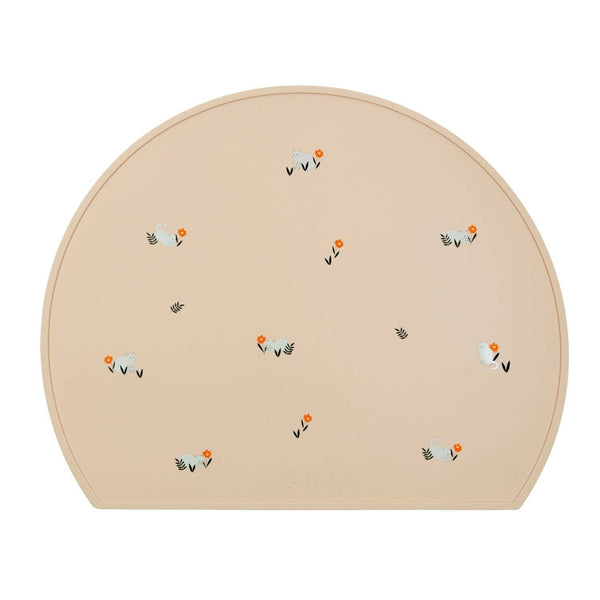 Mantel individual de silicona con forma de gato - Crema