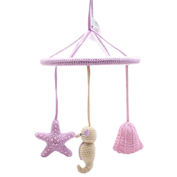Mobile con stelle marine, cavallucci marini e conchiglie