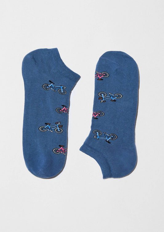 BeBicycle Bleu - Socquettes 100 % coton biologique