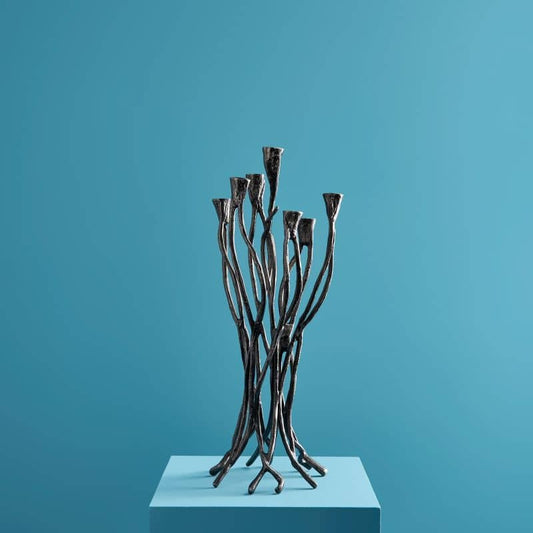 Candelabro Roots Negro, Aluminio, 25 x 22 x 63,5 cm