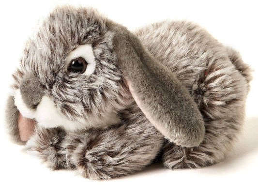 Peluche lapin bélier gris couché Uni Toys