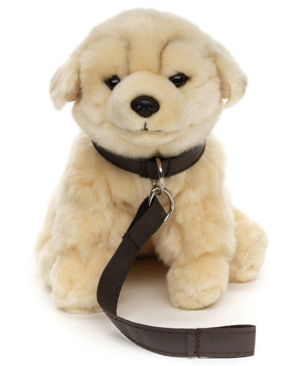 Peluche Chiot Golden Retriever, assis avec une laisse Uni Toys