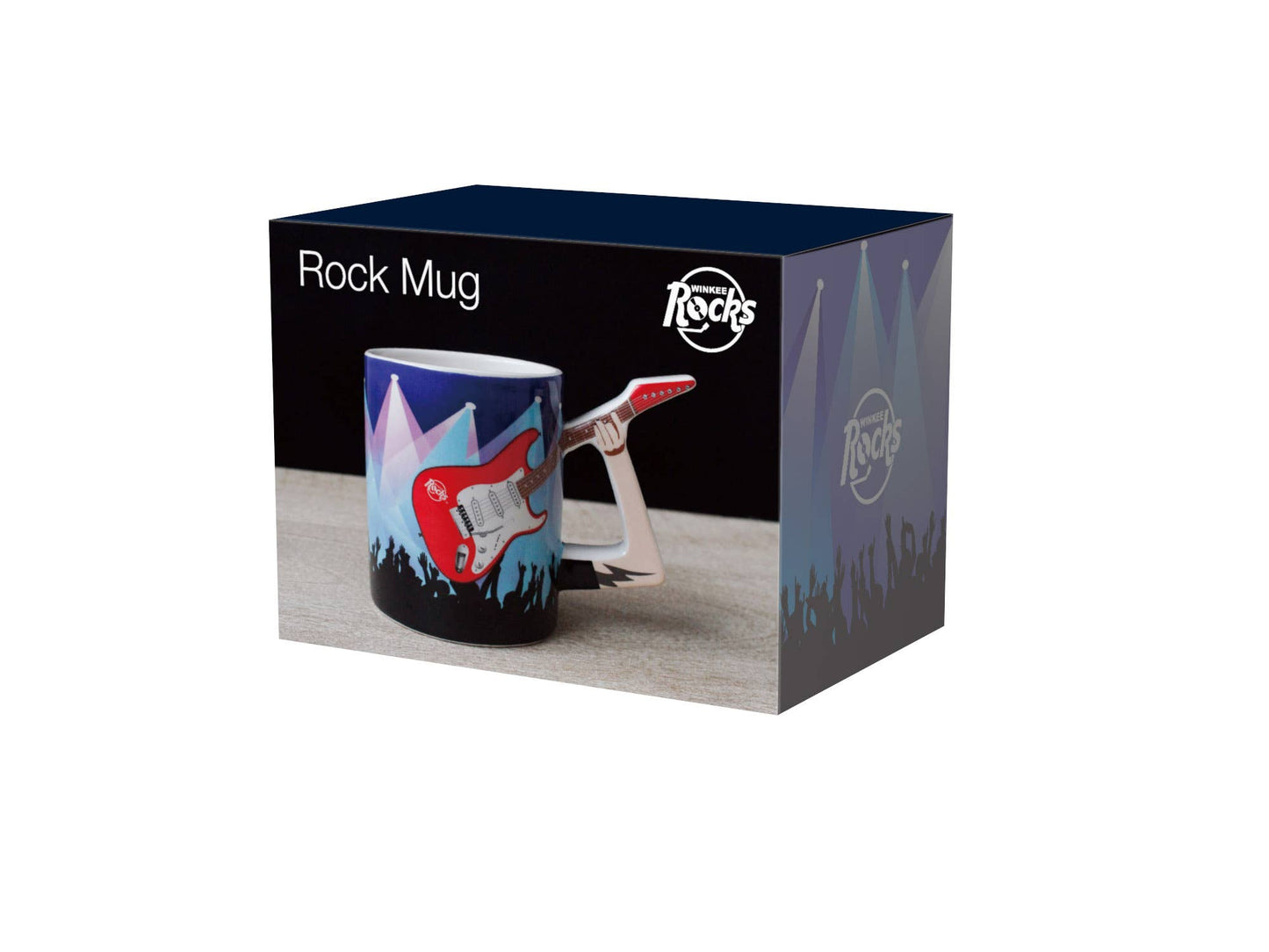 Rock mug with electric guitar
