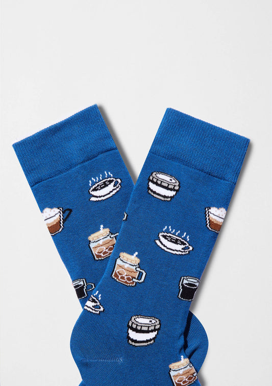BeCoffee Blue - Chaussettes en coton biologique à 100%