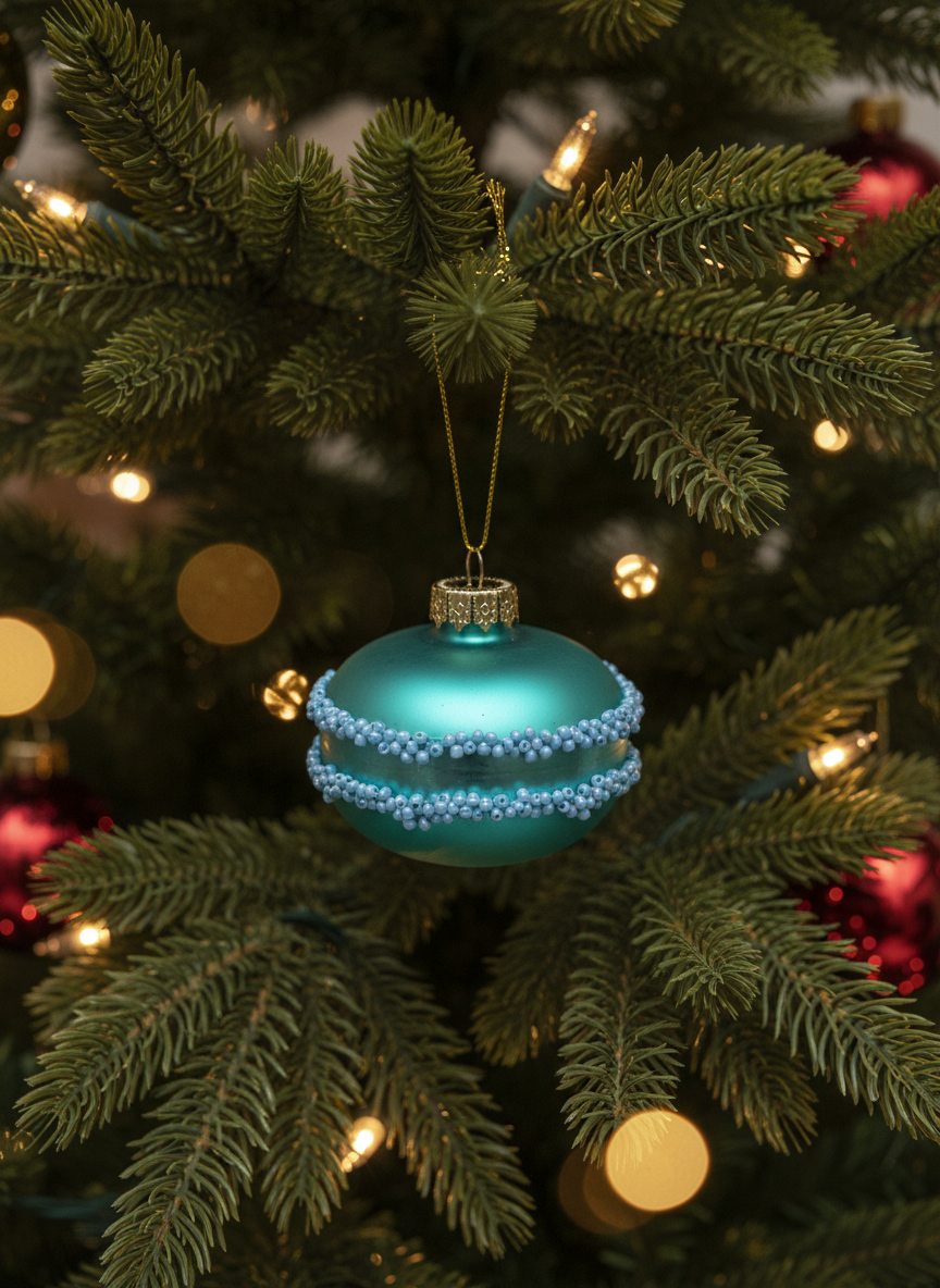 Bola navideña de macarrones azules