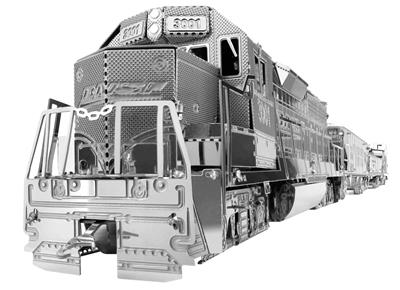 MetalEarth BOÎTE CADEAU: TRAIN DE MARCHANDISE L43cm, maquette 3D en métal avec 5 feuilles, en boîte cadeau, 14+