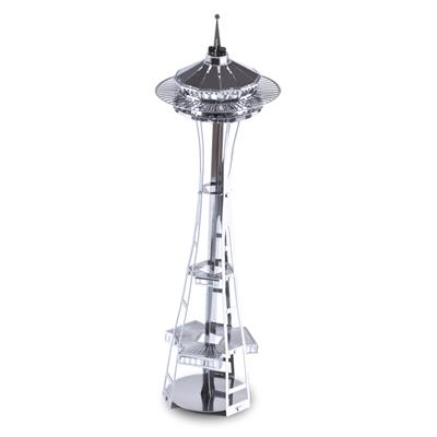 MetalEarth Architecture: SPACE NEEDLE 13x3x3cmm, maquette 3D en métal avec 1 feuilles, sur carte 12x17cm, 14+