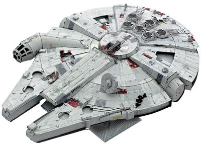 MetalEarth: ICONX - STAR WARS / MILLENNIUM FALCON 14,3x10,6x6,5cm, maquette 3D en métal avec 2,75 feuilles multicolorées, en boîte, 14+